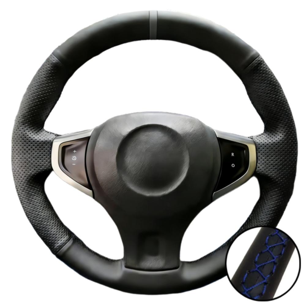 Car Interior Braid Black Perforated Non-slip Artificial Leather 2009-2014 Samsung QM5 Steering Wheel Cover For Renault Koleos