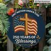 2D Flat, 1pc Round Aluminum Hanging Sign, God's Blessing To the Country - Aluminum Wall Decorative Sign, Unique Pattern Design Decoration, Suitable
