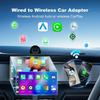 2-in-1 Mini Android Auto & Wireless CarPlay Adapter, Compact USB Dongle for iOS 12+/Android, No Delay