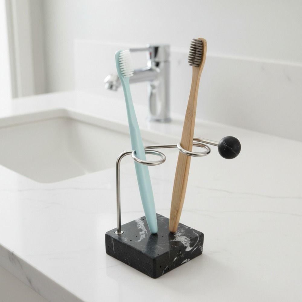 Resin Base Minimalist Toothbrush Holder Ventilated Pen Holder Creative Desktop Ornaments  Hotel