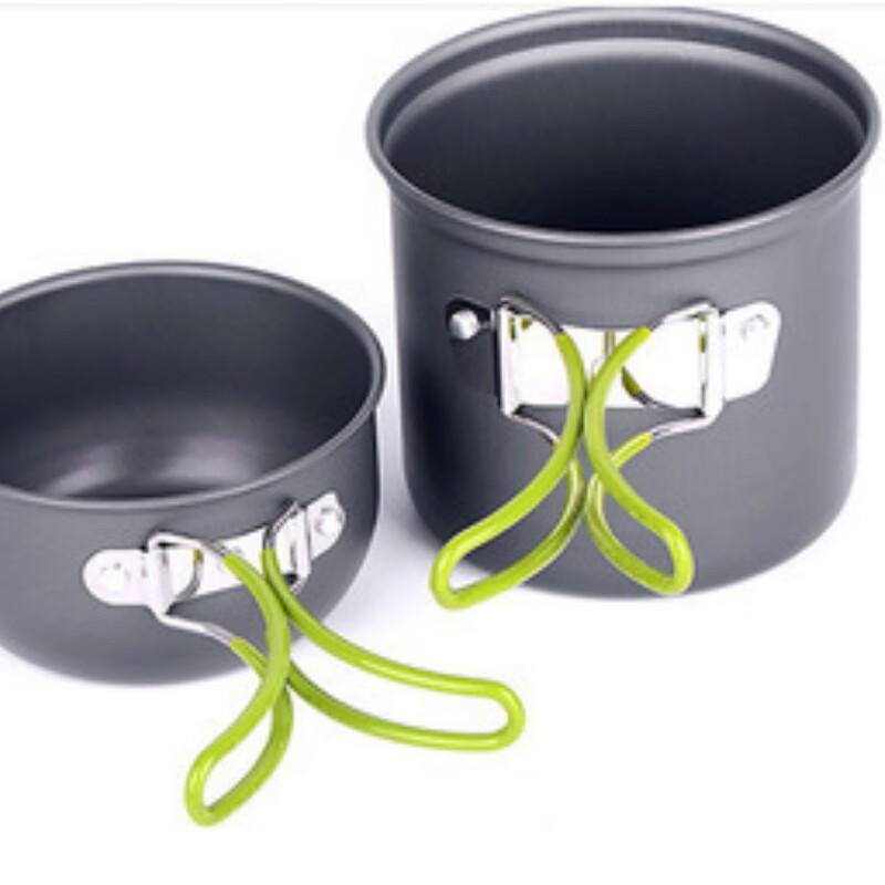 

Portable Camping Cookware Set with Integrated Stove