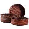 Retro Bamboo Woven Basket for Tea Set Storage | Bamboo Handle Food Container | Chinese Gongfu Tea Storage Box