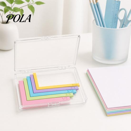 L-shaped Ruler Set Paper Crafting Alignment Guides with Storage Case, 5 Pcs Color-Coded L-Shaped Framing Spacer Spacers Size Tabs for Card Making,