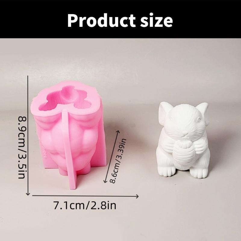 Bunnies Statue Silicone Candle Molds for Candle Soap Home Decoration Animal Shape Silicone Candle Molds for Epoxy Resin