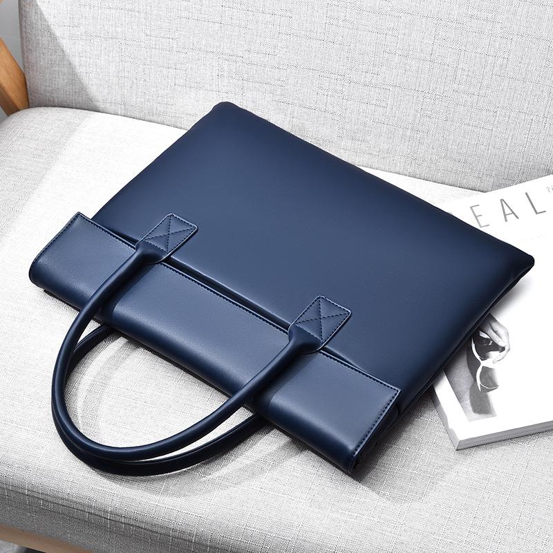 Laptop Bag 14-Inch Pu Fabric Can Be Ordered, Commuting Versatile Briefcase, Men'S And Women'S Common Styles
