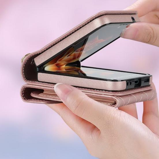 Telefonhülle, kratzfeste Karte mit zwei Steckplätzen, multifunktionale, einfache Tragetasche, Tragegurt, Galaxy für Z Flip5