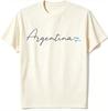 Argentina Cursive Script Flag Heart Graphic Tee Breathable Soft T Shirt for Men Streetwear