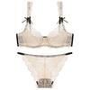 French sexy lace underwear women's summer ultra-thin breathable large size underwear large chest small anti-sagging bra