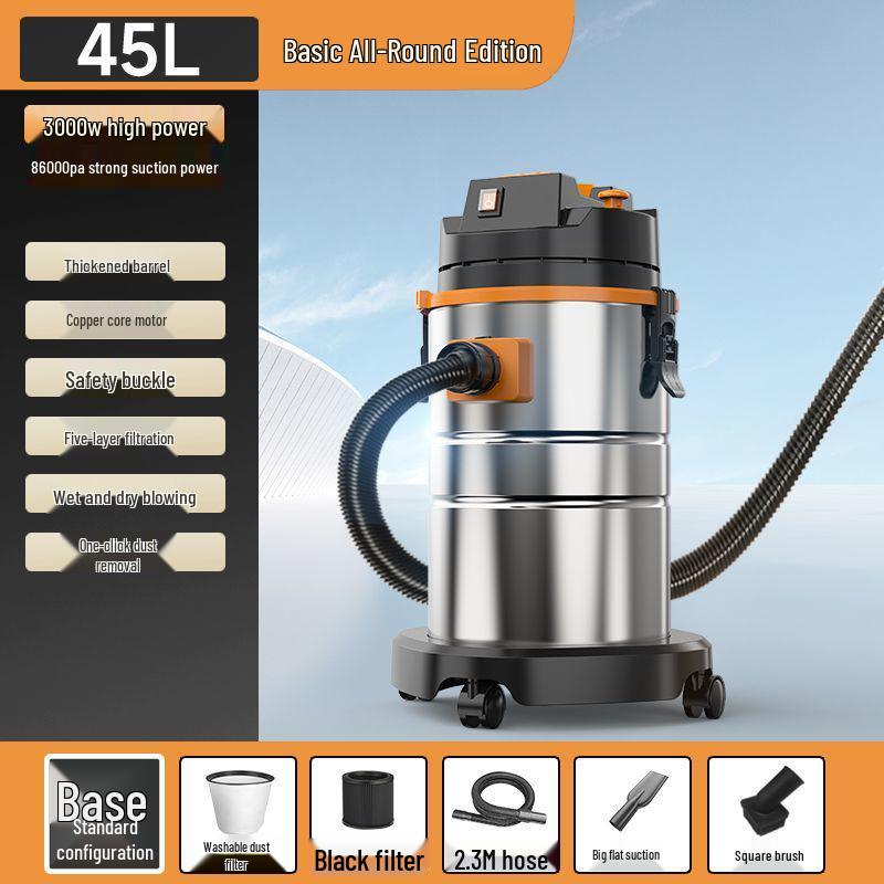 High Suction Vacuum Cleaner for Wet/Dry Use - Ideal for Initial and Grout Cleaning, Car Washing, and Industrial Needs