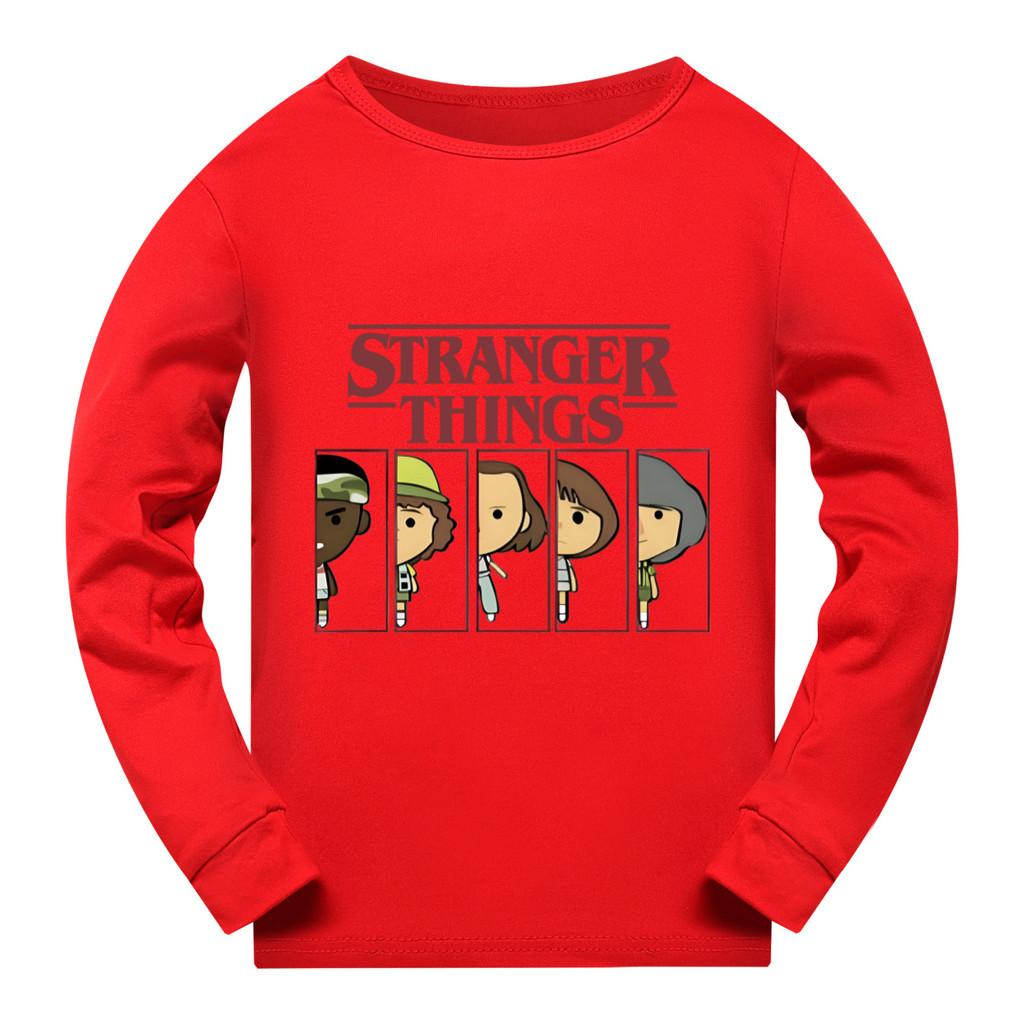 5248 Kids Boys Girls Stranger Print Long Sleeves T-Shirt