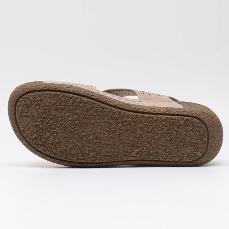 Melting Brown Women Wedge Heel Sandals Punching Strap Vacation Sandals