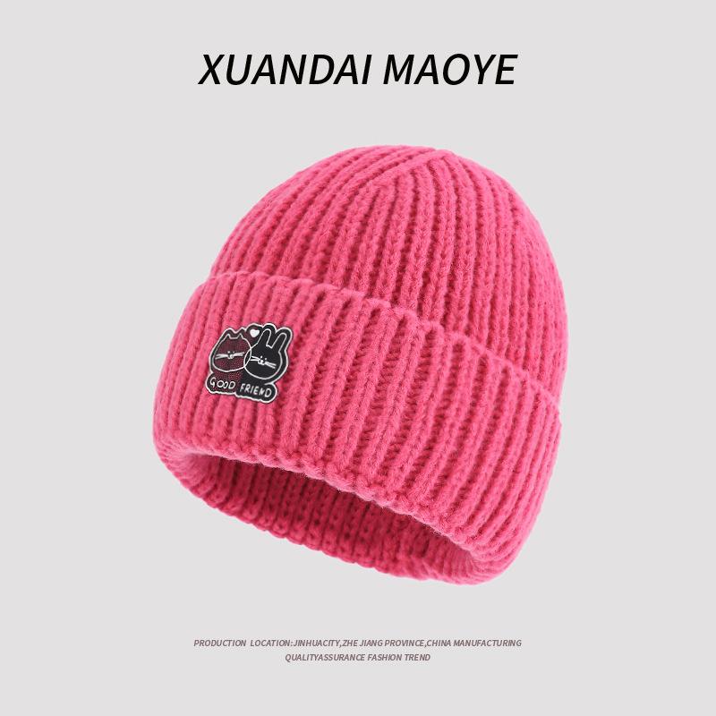 Autumn And Winter Women'S Winter Thickened Warm Men'S Knitted Hats Casual Versatile Big Head Circumference Showing Small Face Wool Hats