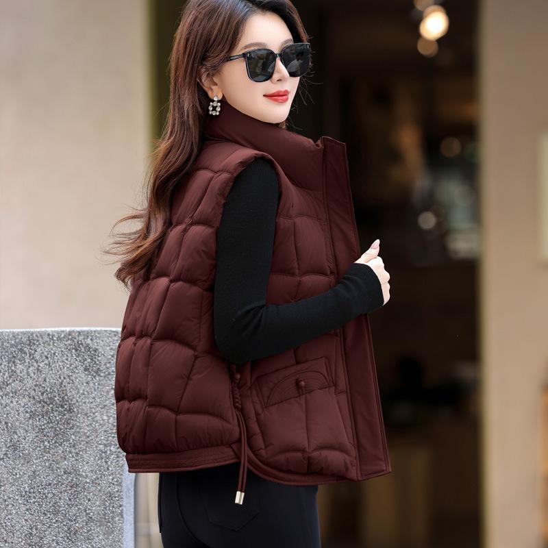 Winter New Cotton Vest Stand-up Collar Versatile Fashion Women's Foreign Style Short Thin Coat