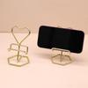 Support de téléphone en métal en forme de cœur Mode Support pour téléphone portable de bureau Support paresseux Organisateur Pour bureau Chambre à coucher Regarder des vidéos Décor