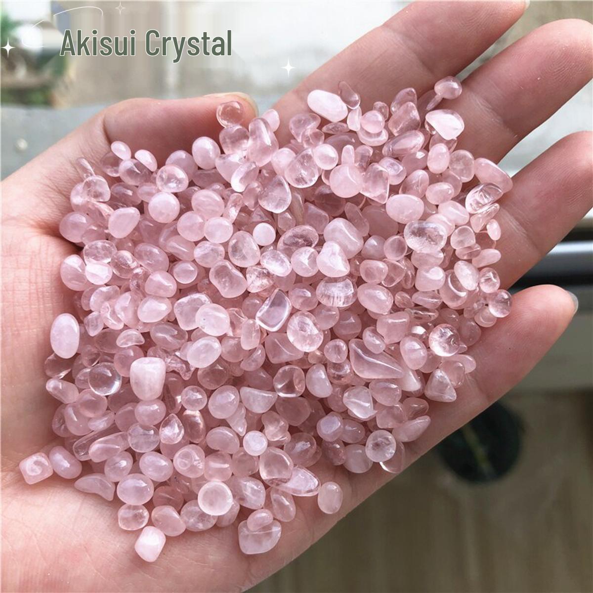 

Madagascar Rose Quartz Crushed Raw Stone for Buddha Offering and Demagnetization Ice Type Rose Quartz 3-5mm