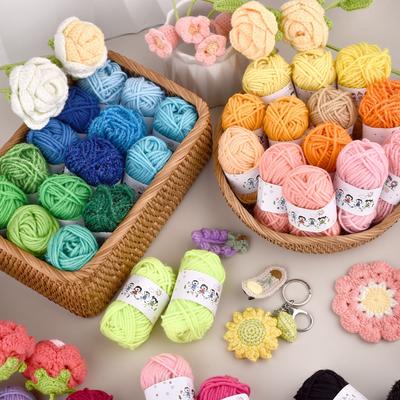 12-Farben-Set Kinder DIY Stricken Häkeln Garne Buntes Material Für Handarbeit Nähen Handarbeiten Wollknäuel Mütze Puppen Weich Näh