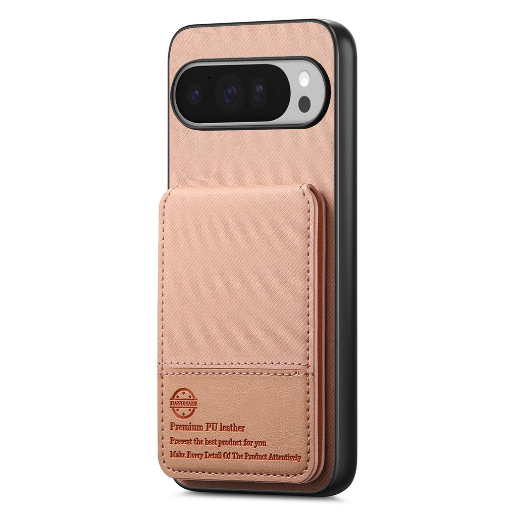 For Google Pixel 9 Pro XL Case Cloth Texture Leather+PC+TPU RFID Blocking Phone Cover with Card Holder
