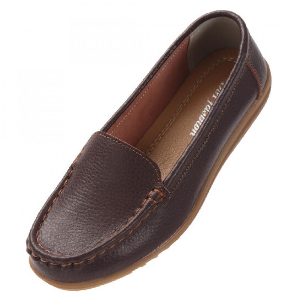 USeven Women S Cow Leather Comfort Flat Loafer Dm1005