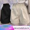Women's 100% Cotton High Waist Summer Casual Plus Size Wide Leg Shorts