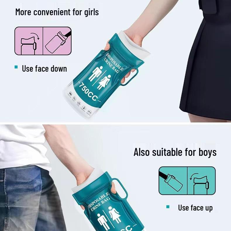 Disposable Unisex Car Urine Bag - Portable Emergency Urinal