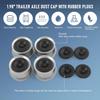 4pcs 1.98" Trailer Axle Dust Cap Cup Grease Cover Hub with Extra 4 Rubber Plugs for Most 2000 to 3500 Pound Axles Dexter Trailer Dexter EZ Lube