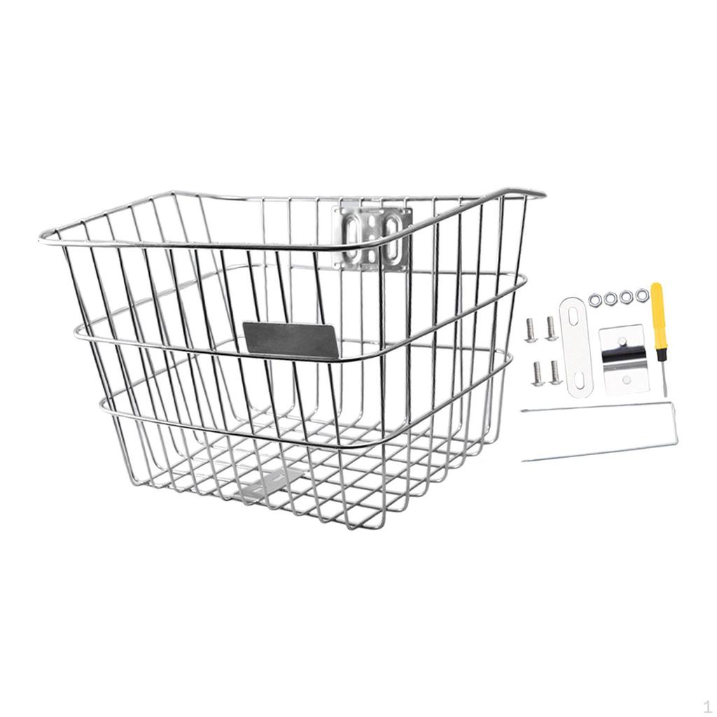 Bike Basket Front Stainless Steel Portable Mountain Bikes Storage Rack for Commuting