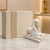 3D Printed Egyptian Sphinx Statue, White Lion Figurine for Desk, Ancient Egypt Home Decor for Shelf, Mythical Gift for History Buffs