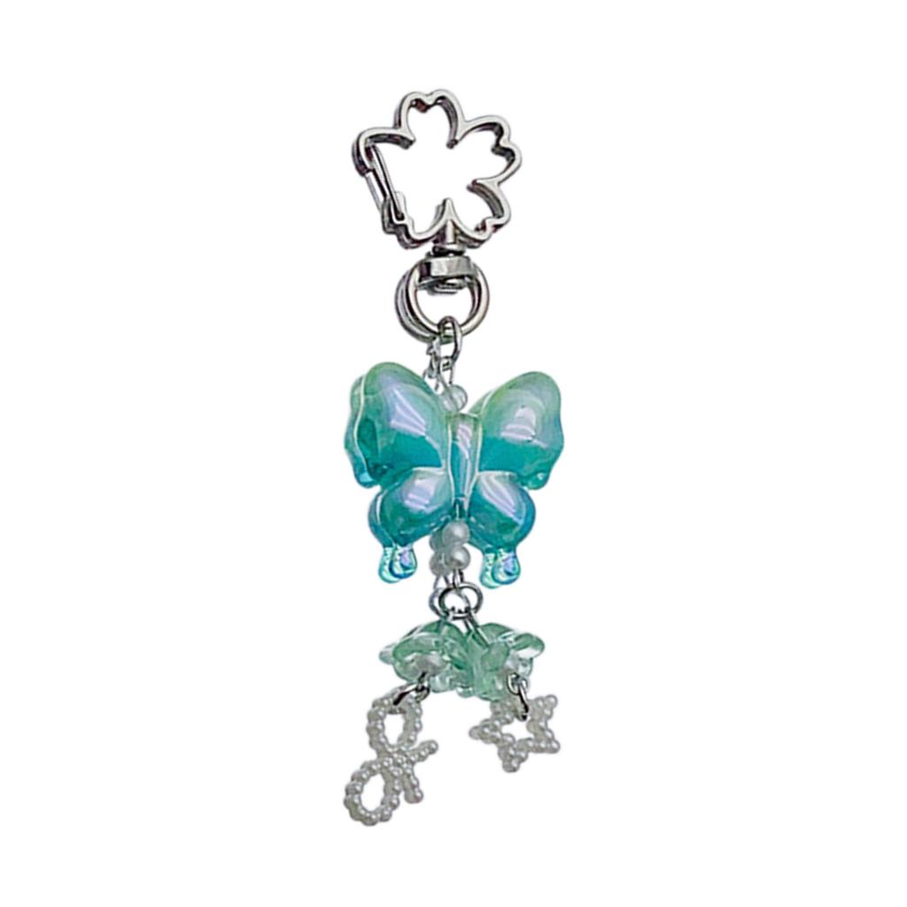 Gradient Butterfly Keychain Pendant Colorful Phone Pendant Cute Heart Charm Phone Chain Bag Accessory for Phone Bag Key