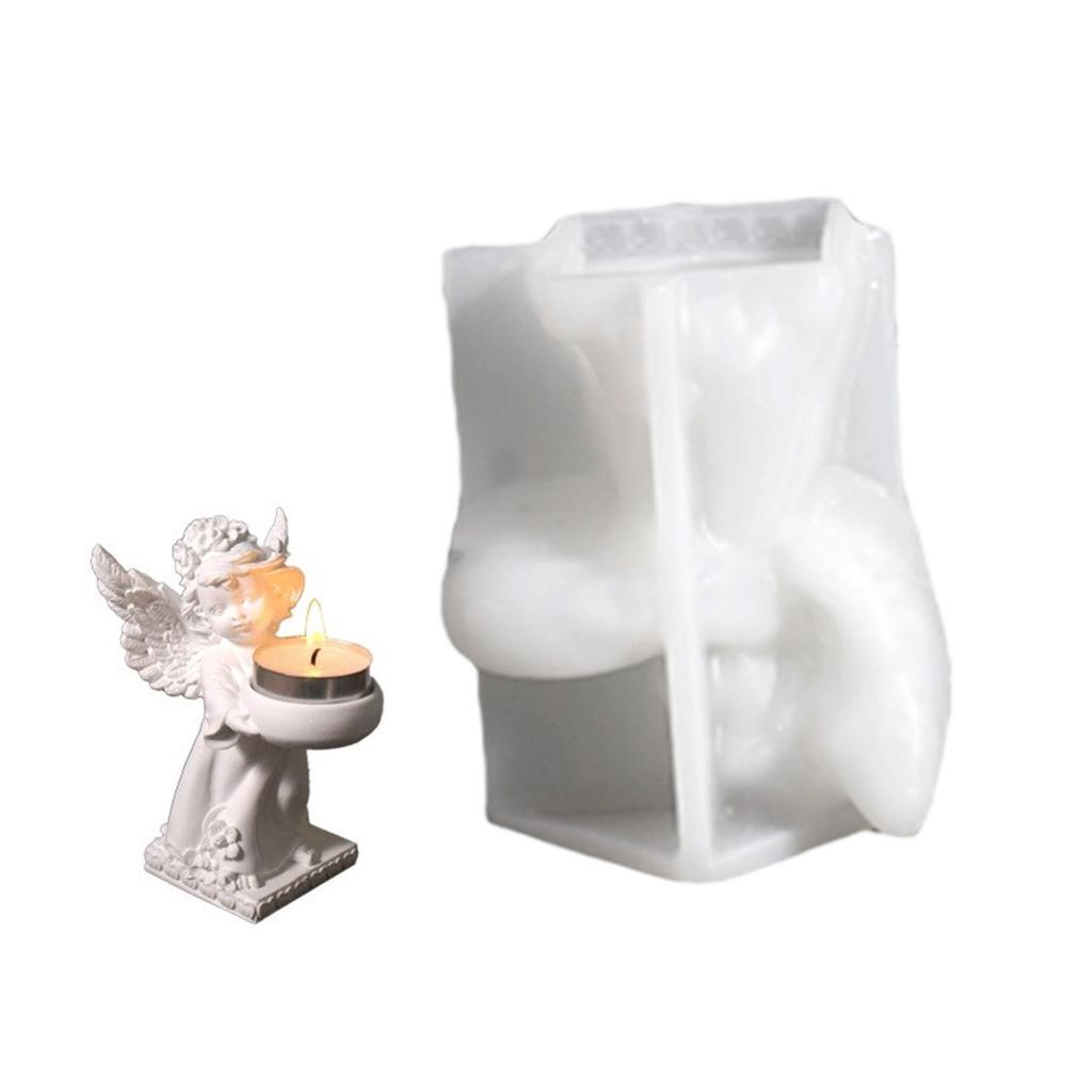Creative Angel Candle Holder Silicone Mold For DIY Jewelry Resin Crafts And Succulent Planter Decorations