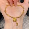 K Sand Gold New Chinese Lucky Lock Bracelet Retro National Style Temperament Commuting Versatile Bracelet Light Luxury Niche Jewelry