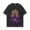 Dragon Ball Z Beerus Purple Energy Blast Printed Tshirt Mens and Womens Washed Tshirt High Quality Vintage Cotton Tshirt