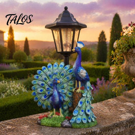 Decorazione Solare da Esterno Pavone, Statua da Giardino con Lanterna Resistente alle Intemperie per Patio Prato Sentiero Decorazione Paesaggistica, Regali Festa della Mamma
