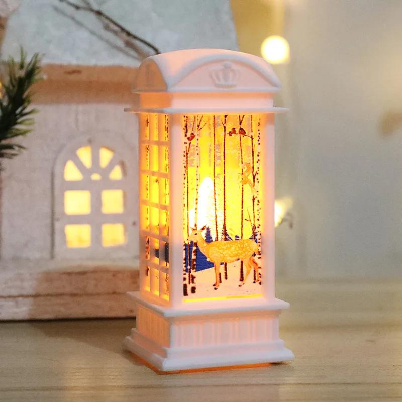 Christmas Decorations Small Wind Lantern Old Man Snowman Decoration Wind Lantern Desktop Decoration Christmas Ornaments