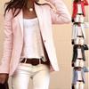 Candy Color Long Sleeve Mini Suit Jacket Women's Slim Fit Overcoat for Commute