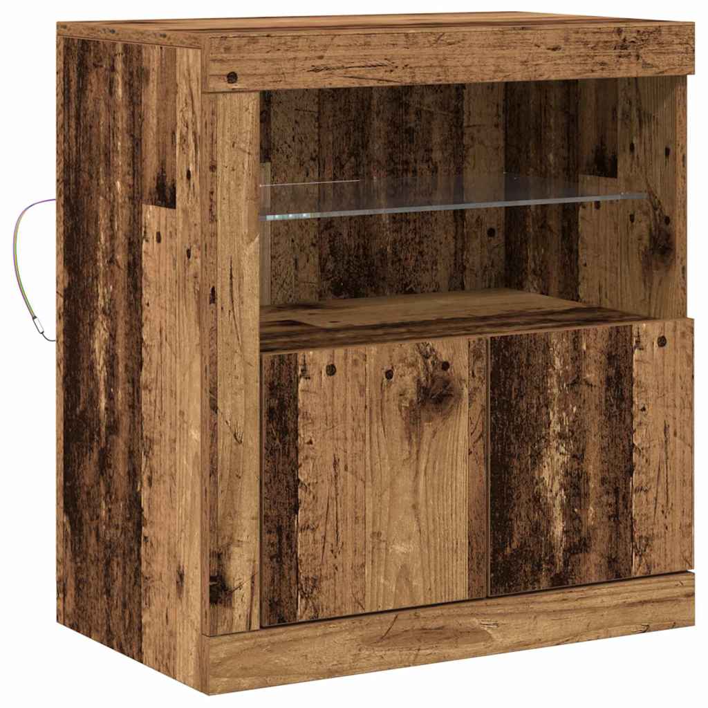 LED Sideboard In Brown 60.5 X 37 X 67 Cm Particleboard