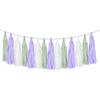 Dusty Sage Green Purple Lilac Lavender Party Decorations Paper Tassel Garland Banner Fringe Streamers Wildflower Fairy Birthday Baby Shower Wedding