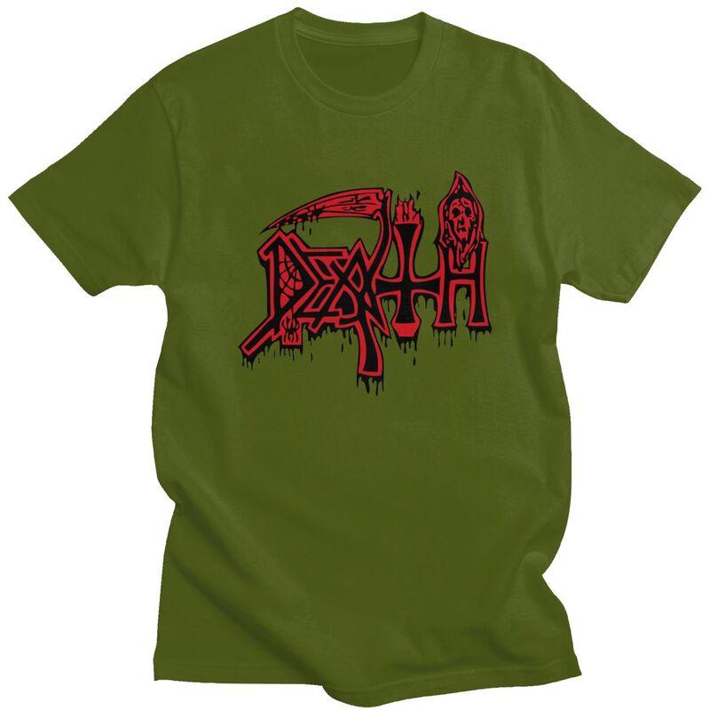 Custom Death Rock Tshirts for Men Short Sleeve Casual T Shirt Cool Heavy Metal Music Tshirt Slim Fit Pure Cotton Tee Gift Idea