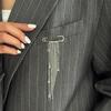 2025 New Star Chain Tassel Brooches for Women Pentagram Pin Minimalist Denim Jeans Accessory Y2K Gothic Punk Hardware Statement