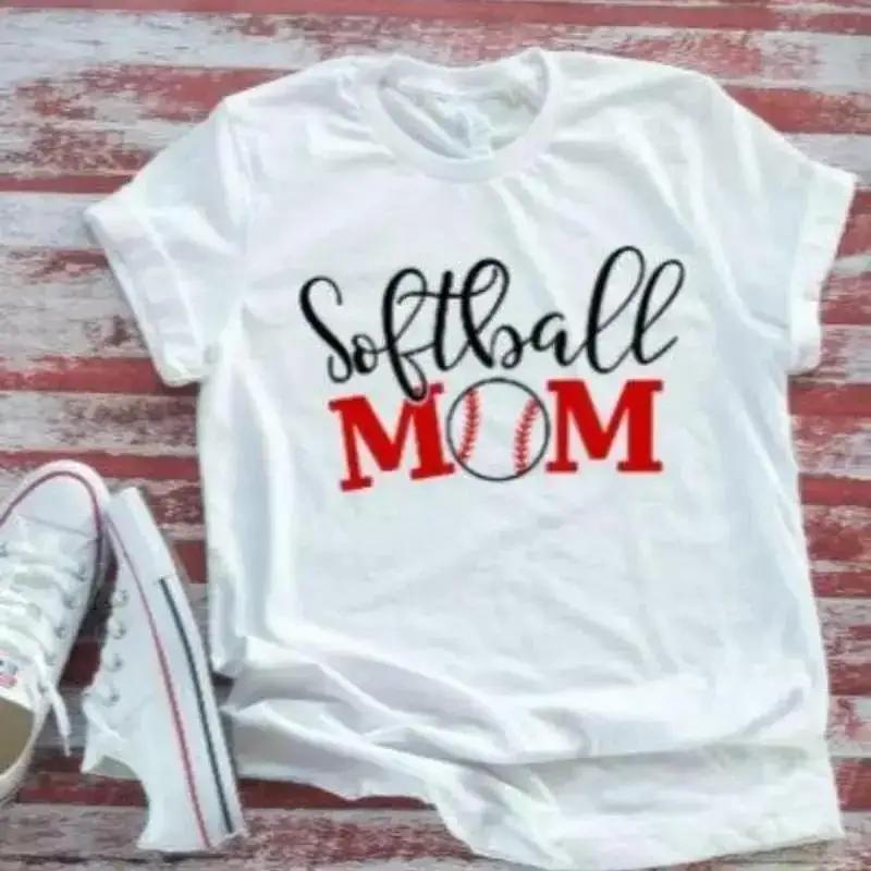 Softball Mom Soft White T Shirt
