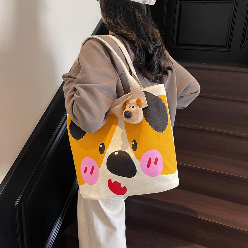 Neue Sommer-Einkaufstasche mit großem Fassungsvermögen, Cartoon-Tierdruck, niedliche Mode-Schultertasche