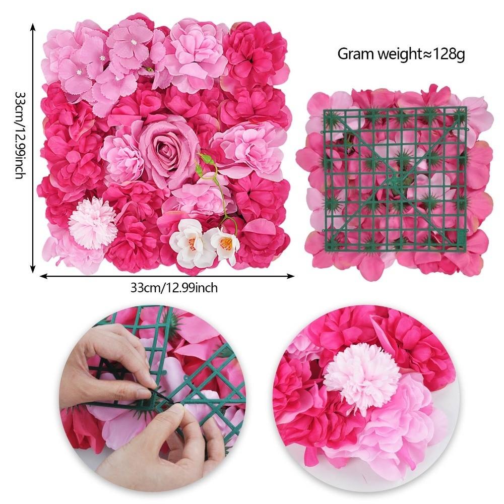 

Pink Silk Rose Flower Wall 3D Rose Artificial Flower Backdrop Simulation Flower Wall Baby Shower 03