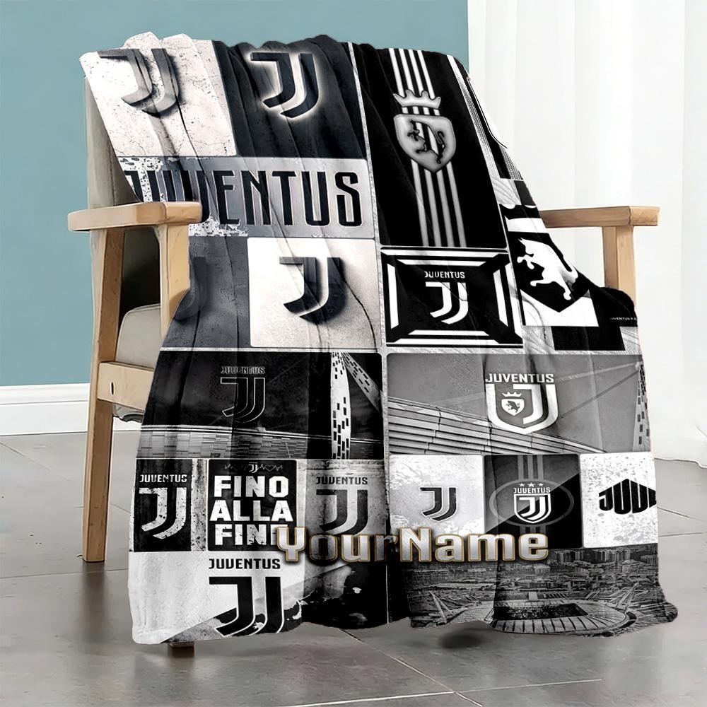 Juventus Customize Text Blanket Cozy Customizable Blanket Soft Warm Cozy Suitable for Bedding Office Nap Bed for All Occasions