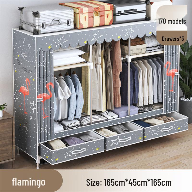 Wardrobe with Dustproof Drawers - Ideal for Rental Rooms