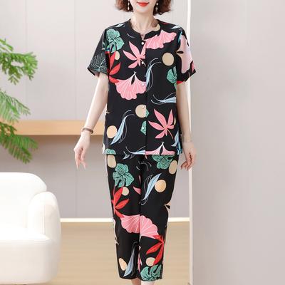 מידות גדולות 4XL-8XL סטים קיציים משני חלקים לנשים בגדים וינטג' אלגנטיים סטים של מכנסיים אוברסייז חולצות קז'ואל