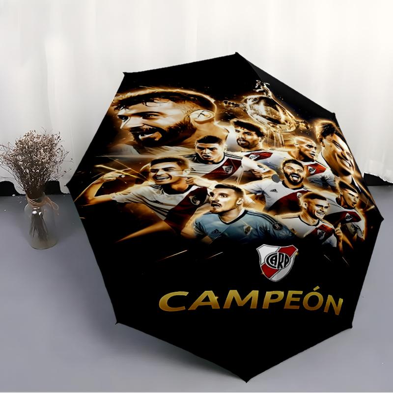 Printed Club Atlético River Plate Printed Folding Umbrella,Outdoor,Leisure,And Travel Umbrella,Durable Umbrella Fabric,Birthday And Holiday Gift