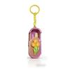 Waterproof Keychain Pill Organizer Tulip Pattern Portable Compact Pill Case Small for Outdoor Activities Daily Medication Carry