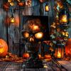 Skull Desk Lamp Gothic Magma Skull Lamp Spooky LED Human Skull Desk Light for Halloween Party Mantel Decoration