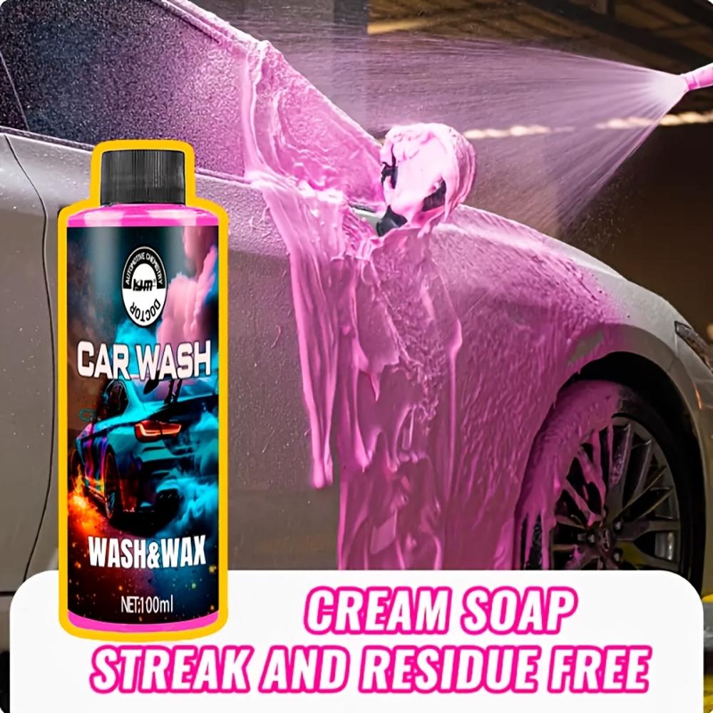 Car Exterior Care Liquid - High-Density Pink Foam Car Wax with Concentrated Formula | Creamy and Dense Full-Coverage Coverage |
