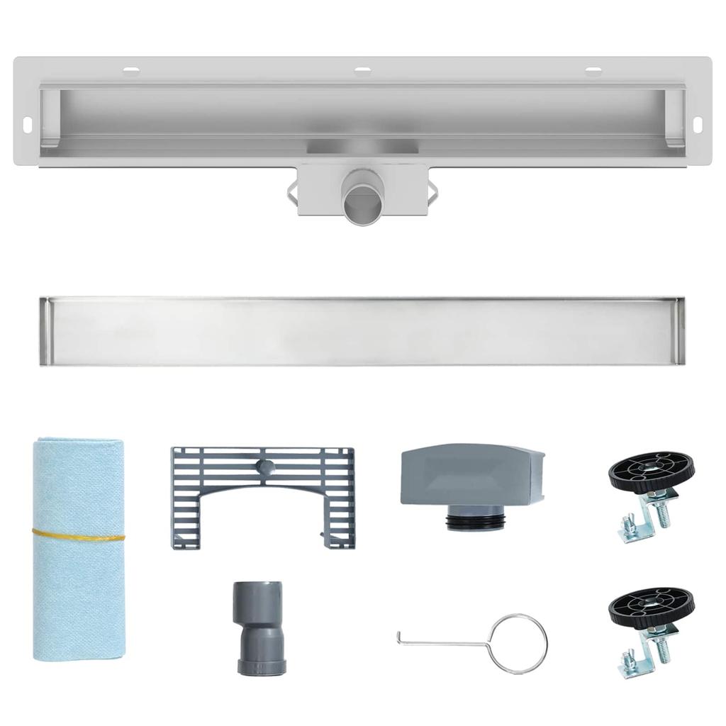 Desagüe de ducha de pared Plateado 60 cm Acero inoxidable 304