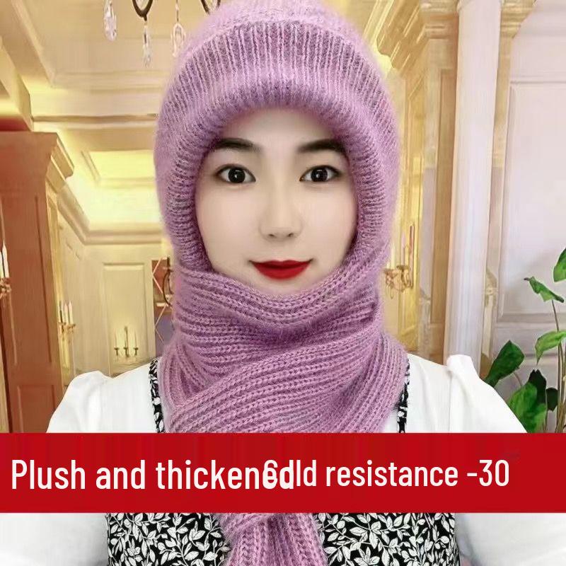 

Women s New Style Velvet-Enhanced Scarf Hat: Autumn/Winter Squirrel Wool, Warm Celebrity Design